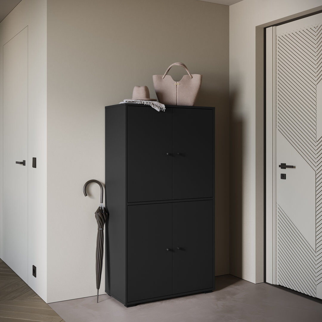 17 Stories Temia Shoe Storage Black