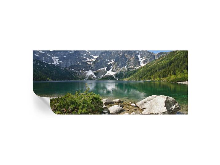 Wallfluent Fototapete 250x104 cm - Bergsee, Grün, 250x104 cm, Tapeten & Wandverkleidungen, Fototapeten