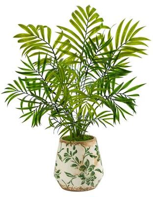 Nearly Natural "18"" Mini Areca Palm Artificial Plant in Floral Vase"