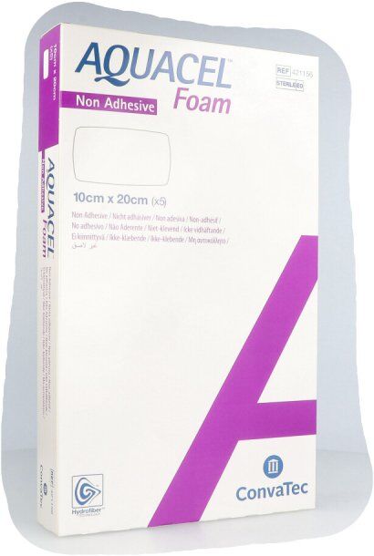 Aquacel Foam nicht-adhäsiv 10x20 cm Verband 5stk
