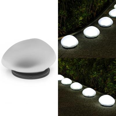 Uplift Essentials Solar Pebble Outdoor Decorative Light Waterproof Garden Lamp For Courtyard And Poolside Decor white Light