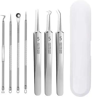 Useful Little Things Stainless Steel Precision Blemish Extraction And Deep Pore Cleansing Set 7pcs