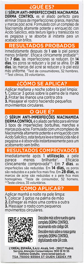 L'Oréal París Men Expert Derma Control soro anti-manchas 30 ml