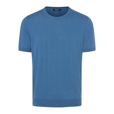 T-Shirt MAERZ MUENCHEN "Maerz Muenchen 461200 T-Shirt Herren Bekleidung", Herren, Gr. 50, blau, 100% Baumwolle, Shirts T-Shirt