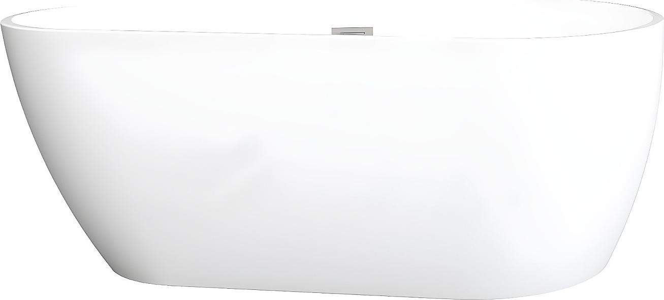 Freistehende asymmetrische Badewanne 160 x 80 x 59 cm Acryl Weiß 240 L LEPINE