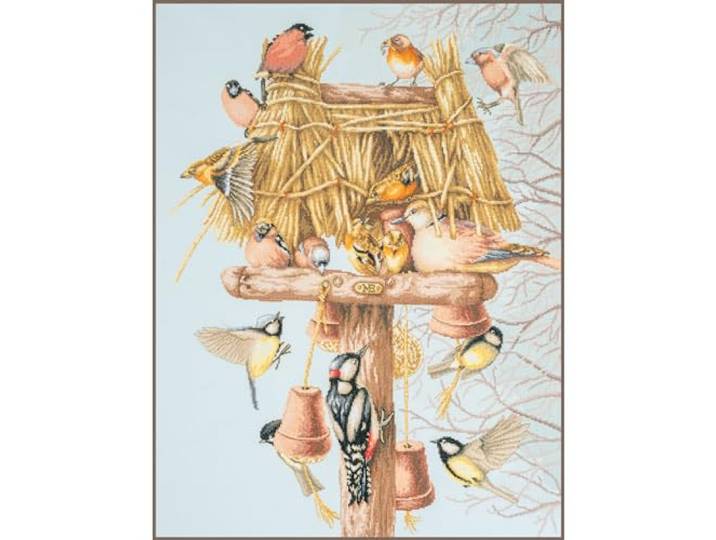 LANARTE Borduurpakket Kruissteek Schilderij BUURTBIJEENKOMST Handwerkpakket voor Wanddecoratie 49 x 66 cm Borduurwerk met Telpatroon DIY Kit Moderne Kruissteek Cadeau Knutselen Voor Volwassenen