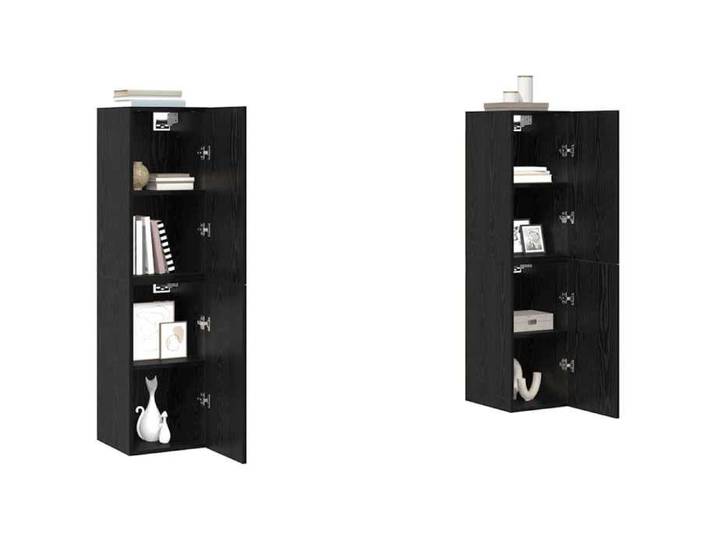 Black Month Armoire TV 4 pcs Chêne Noir en Bois d'ingénierie Armoire de Télévision Design rectangulaire ydv59n