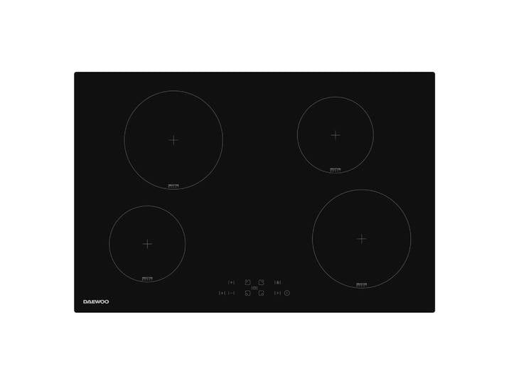 Daewoo Induktionskochfeld, Schwarz, Glas, 78x5.6x52 cm, Kindersicherung, Sicherheitsabschaltung, Warmhaltezone, Restwärmeanzeige je Kochzone, Wischschutzfunktion, rahmenlos mit Facettenschliff, Pausenfunktion, Timerfunktion, Küchen, Küchenelektrogeräte, Kochfelder, Induktionskochfelder