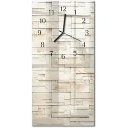 WANDUHR aus Glas 30x60 cm - Steinmauer
