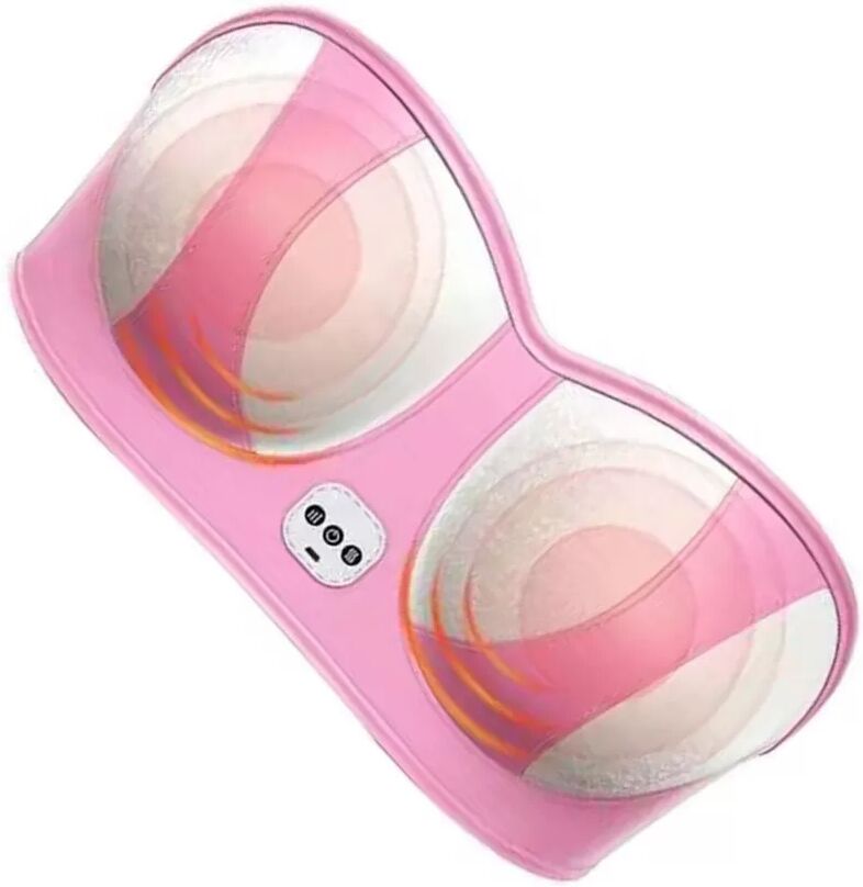 INF Wiederaufladbares kabelloses BH-ähnliches Brustmassagegerät mit beheiztem Kneten, Turmalin-Magnettherapie und verstellbarem Rosa