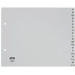 OTTO Office Kunststoffregister A-Z halb A4 grau, 22.5 cm