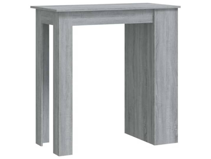 GPUTYGHN Bartisch mit Regal Grau Sonoma 102x50x103,5 cm Holzwerkstoff 3 Ablagen,Stehtisch,Bistrotisch,Küche,Essbereich,kleine Wohnungen,leicht zu reinigen,stabil