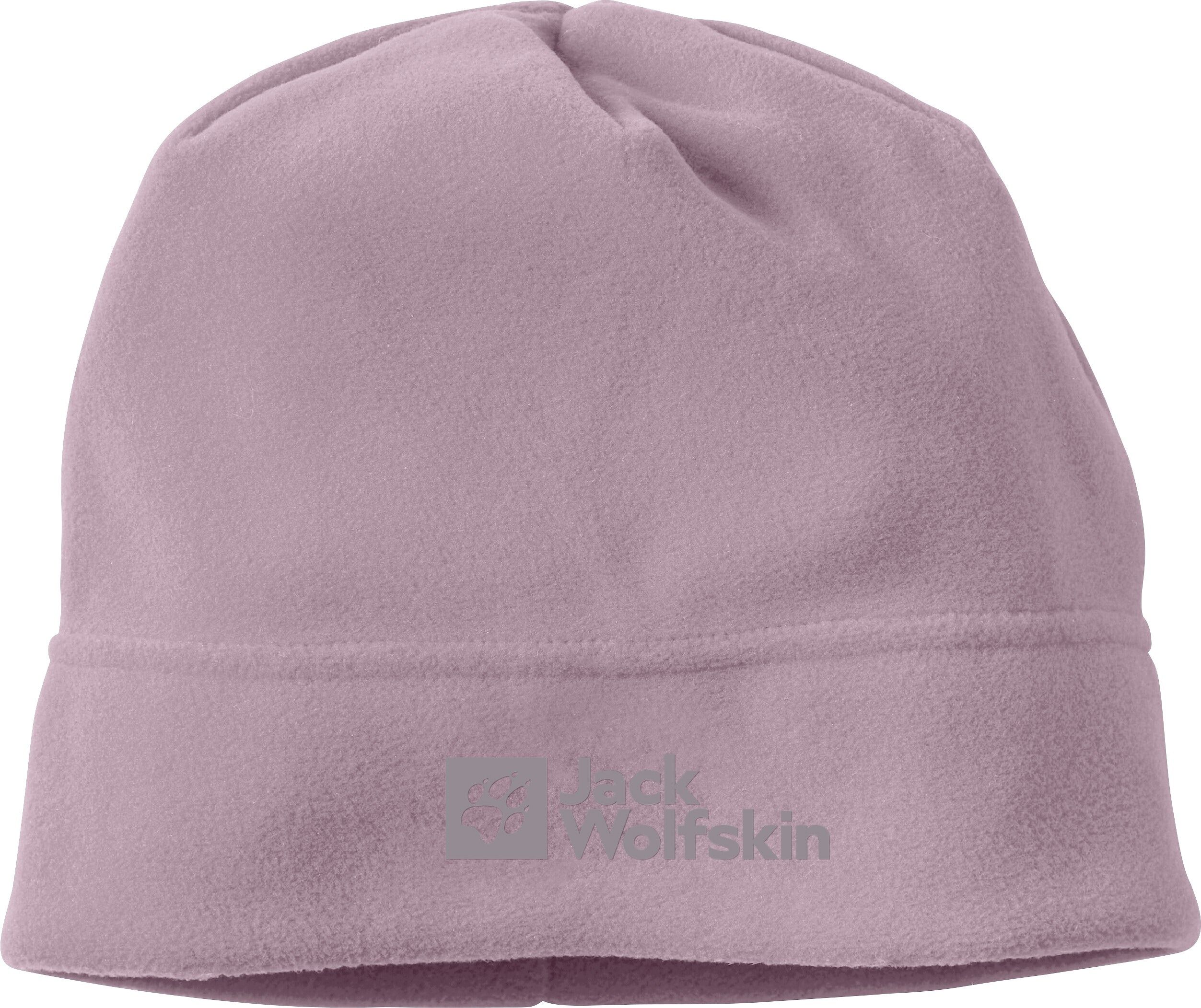 Beanie JACK WOLFSKIN "REAL STUFF BEANIE", Gr. onesize, lila (wild, blossom), Polyester, Mützen Beanie wild, blossom onesize