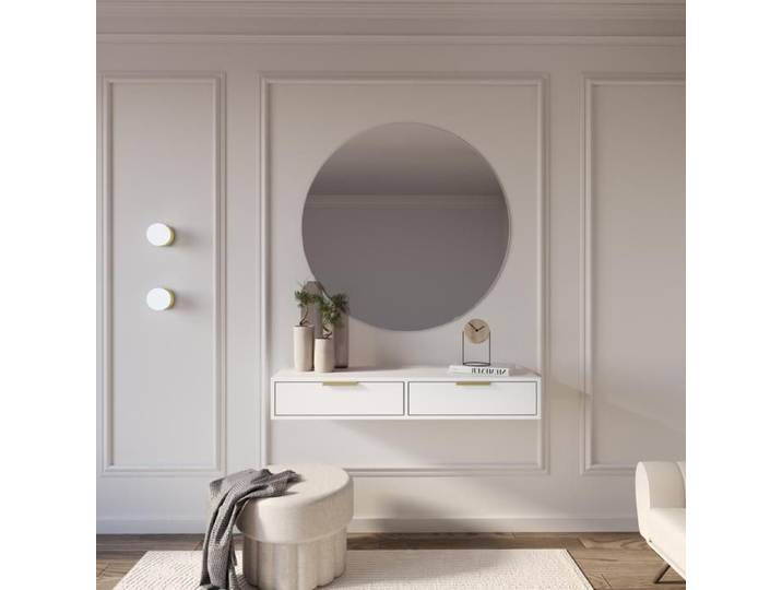Coiffeuse 2 tiroirs - VENA - 110 cm - blanc
