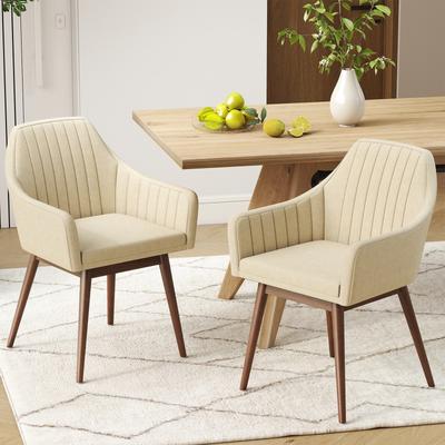 Lirago Dining Chairs Set of 2 Upholstered Accent Chairs with Comfy Padded Backrest and Seat