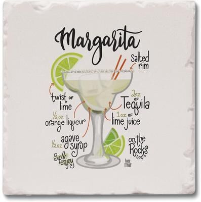 Thirstystone Margarita Recipe Single Tumbled Tile Coaster Manufactured in The USA Create Your Own Set