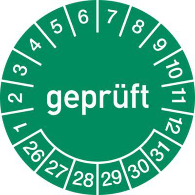 moedel Prüfplaketten 2026–2031, Folie, Ø 30 mm, 10 Stück/Bogen, langlebig, klare Jahreskennzeichnung