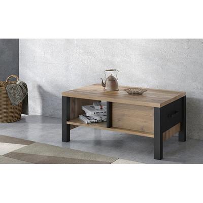Couchtisch HOME AFFAIRE "Olin", schwarz (appenzeller fichte, schwarz matt, appenzeller fichte), B:90cm H:42cm T:56cm, Tische, Couchtisch, Breite 90 cm