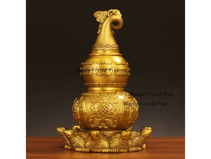 Ornement de gourde en métal, style chinois, décoration de la maison, artisanat de décoration en métal, accessoires de Feng Shui de bureau, 1 pièce