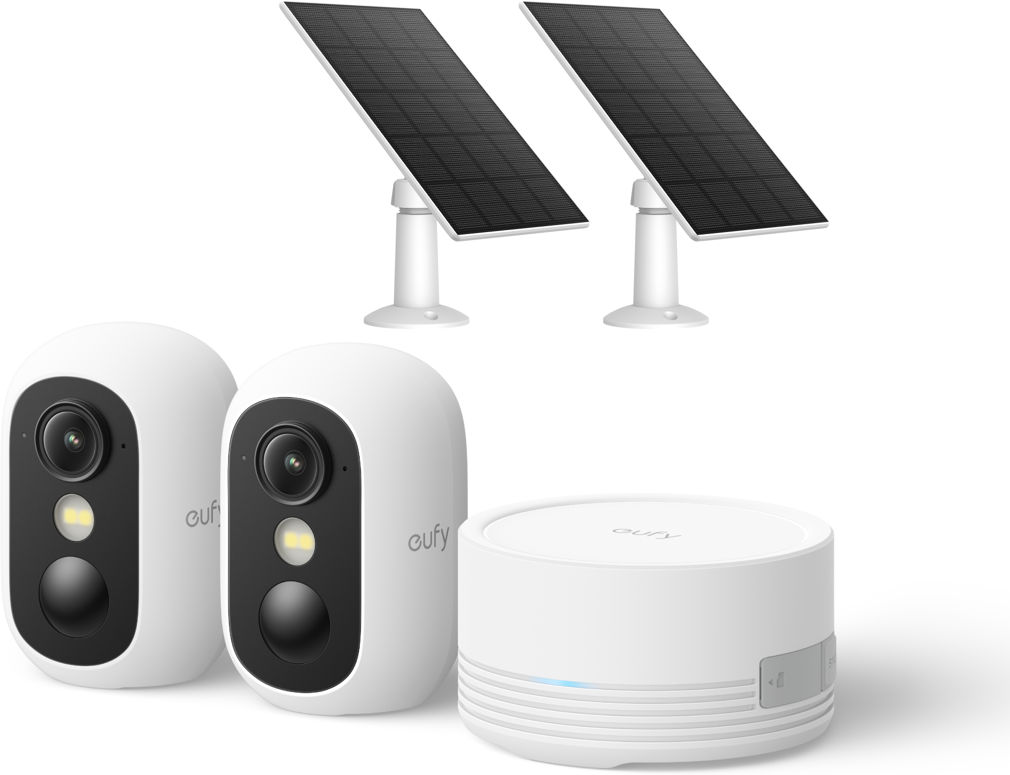 Kit 2 Caméras eufy C35 + HomeBase Mini & panneau solaire