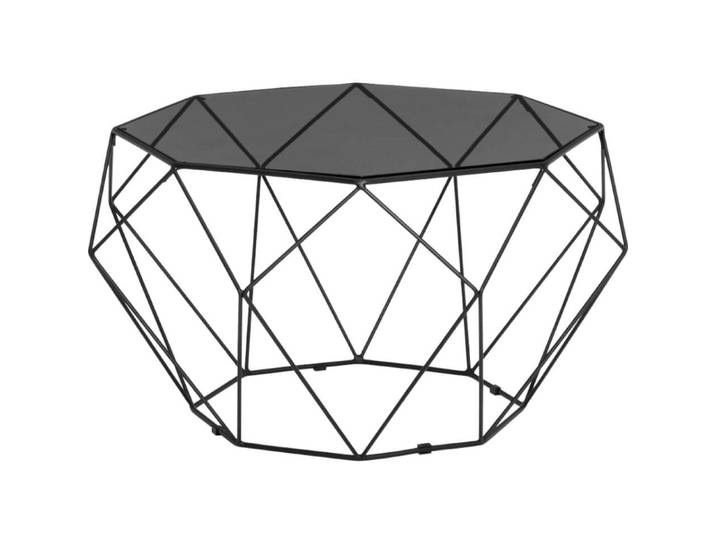 Salontisch Neerach Schwarz Glas, Metall B 77 T 77 cm - Salontisch
