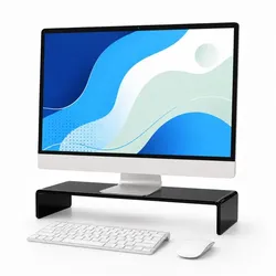 Relaxdays Monitorständer Acryl Schwarz
