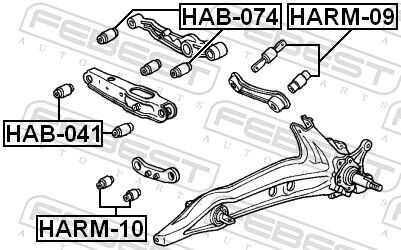 Febest Lagerung, Lenker Hab-041 Mitte Für Honda