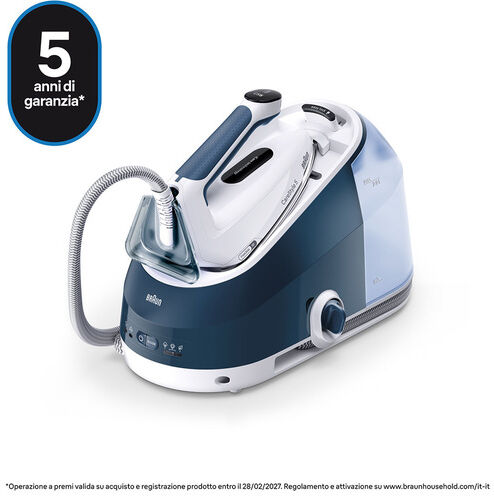 Braun CareStyle 5 - Ferro da stiro con caldaia, Manico ergonomico certificato, 2400W, 2L, Blu (IS5245BL)