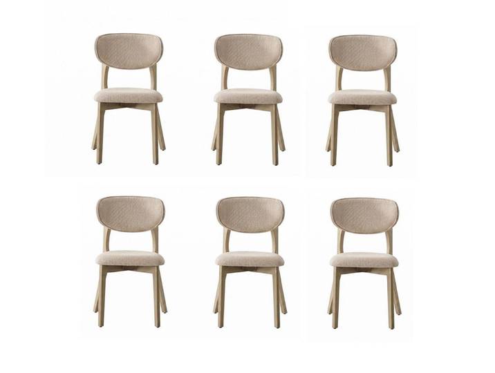 JVmoebel Sitzgruppe 6x Stühle Beige Elegant Minimalistisch Modern Stil Harmonisch Edel, (6-tlg), Made in Europa