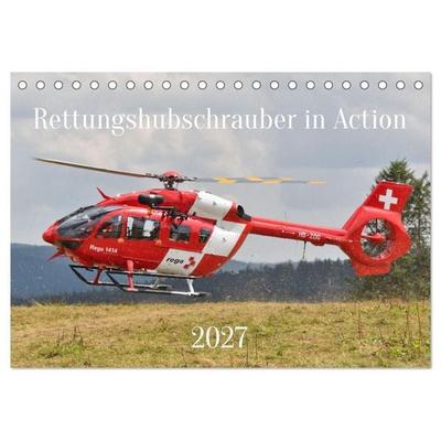 Rettungshubschrauber in Action (Tischkalender 2027 DIN A5 quer), CALVENDO Monatskalender