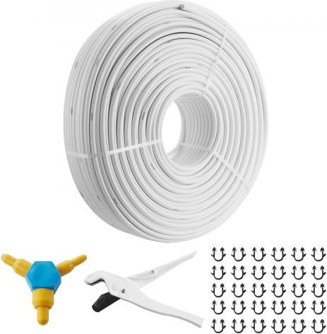 Vevor Aluminium Composietbuis, Witte PEX-buis voor Vloerverwarming en Radiatoraansluiting, 300 m