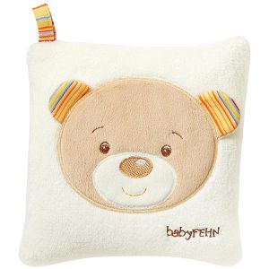 Fehn Wärmekissen Teddy, 16 x 16 cm, mit Kirschkernen, mit waschbarem Plüschbezug, für Mikrowelle und Backofen