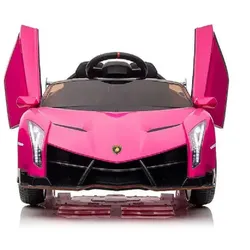 ES-Toys Kinder Elektroauto Lamborghini Veneno 615B EVA-Reifen Fernbedienung pink
