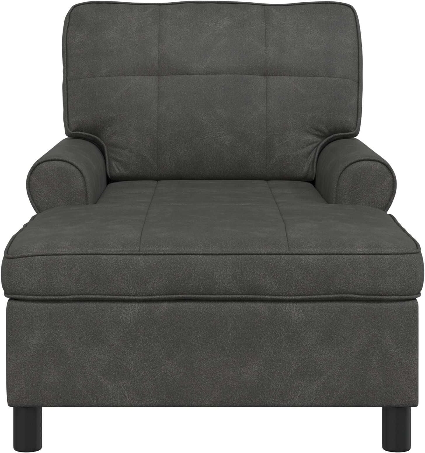 vidaXL Chaise longue Noir Simili cuir 91 x 157 x 91 cm
