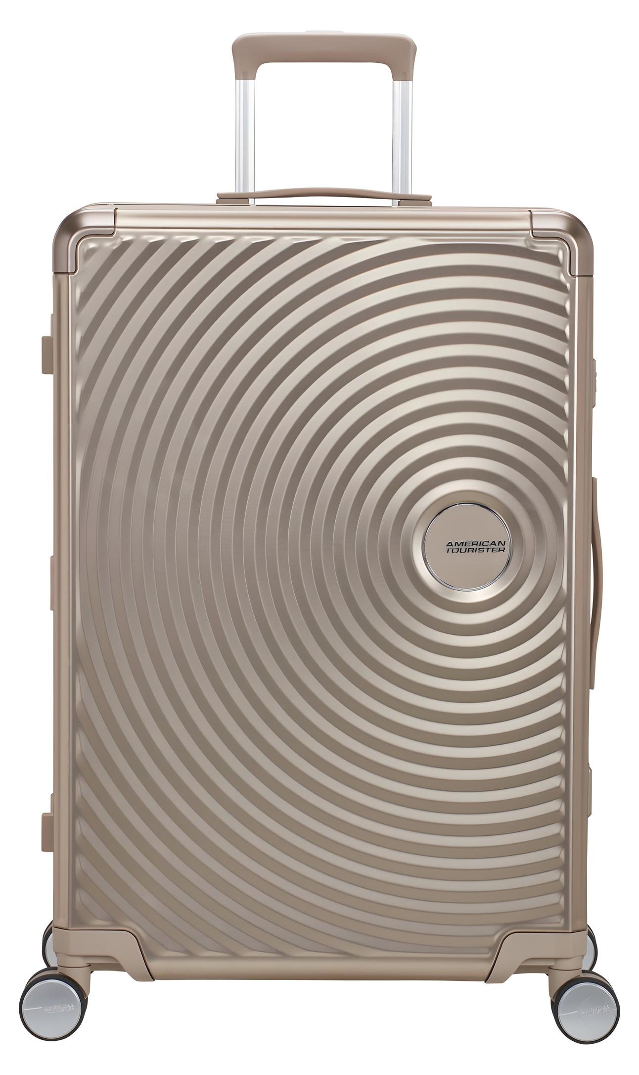 American Tourister Soundbox Alu Spinner 75 / 28 TSA Trolley Bronze taupe 77cm