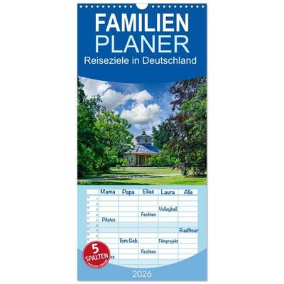 Familienplaner 2026 - Reiseziele in Deutschland mit 5 Spalten (Wandkalender, 21 x 45 cm) CALVENDO