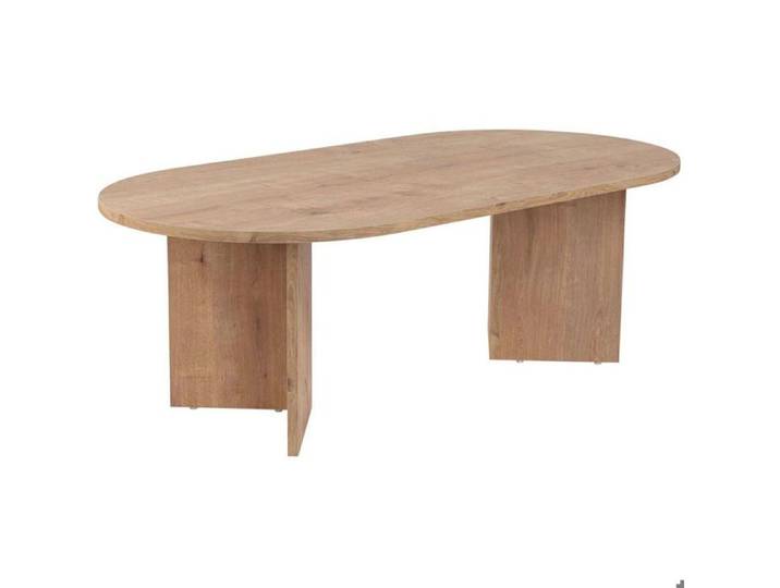 Table basse ovale en aggloméré Sable chêne