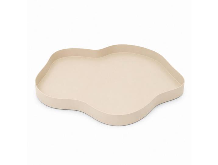 Loft42 Tablett Serva, Beige, Metall, 40x3x40 cm, Geschirr, Tischkultur & Serviergeschirr, Tabletts