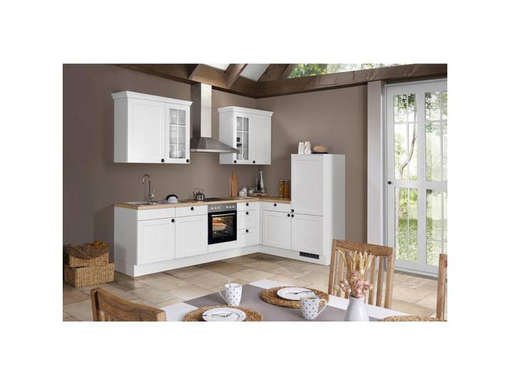 Impuls Eckküche IP 4250, Weiß, Glas, 4 Schublade(n) Schubladen, L-Form, 185.4x290 cm, Made in Germany, seitenverkehrt erhältlich, vormontierter Korpus, Küchen, Küchenzeilen & Küchenblöcke, Eckküchen, Eckküchen ohne Geräte