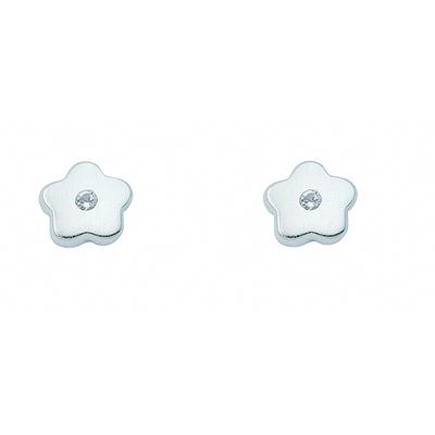 Paar Ohrhänger ADELIA´S "Blüte Ohrstecker Ohrringe 925 Silber mit Zirkonia", silber, Ohrringe, Damen, Damen, Silber 925 (Sterlingsilber), Silberohrringe Blüte