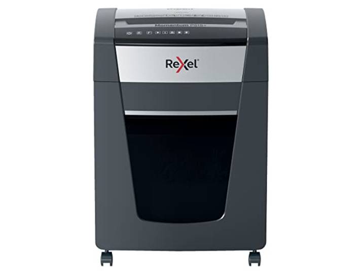 Rexel Aktenvernichter Momentum Extra P515+, Mikroschnitt, 17-15 Blatt A4 (70-80 g/m²) Kapazität, Sicherheitsstufe P5, Anti-Papierstau-Technologie, 30L Abfallbehälter, Schredder, schwarz, 2021515MEU