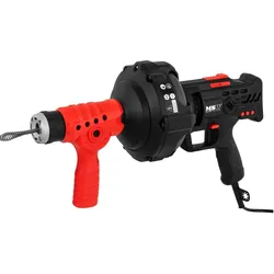 MSW Rohrreinigungsmaschine Rohrreinigungsgerät 240 W 580 U/min 7,5 m Ø 19 bis 40 mm, Reinigungsutensil, Rot, Schwarz