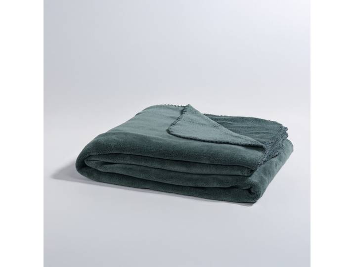 Grüne Fleecedecke aus recyceltem Polyester, 130 x 170 cm