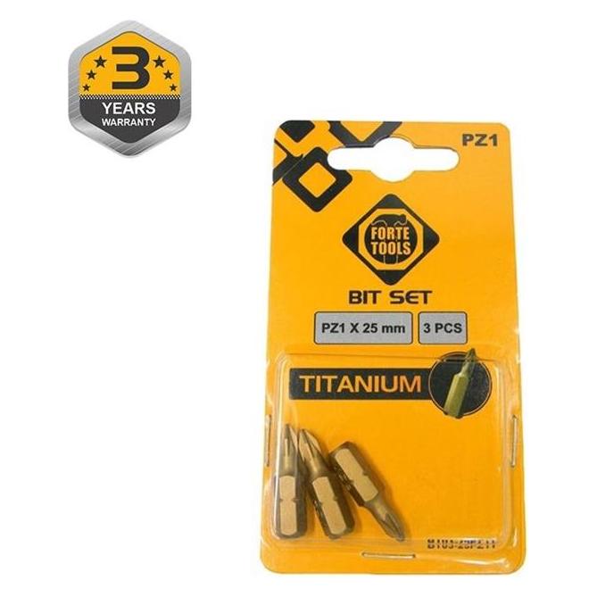 Forte tools Titanium Screwdriver Bit Pz1x25mm 3pcs (33045548)