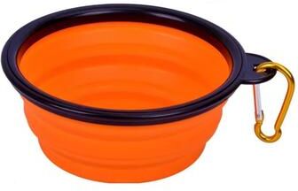 Inspired Finds Portable Folding Pet Bowl For Cats And Dogs TPE Travel Food And Water Feeding Bowl orange