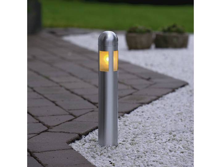 Konstsmide LED Sockelleuchte Amalfi, alu / grau / zink, Edelstahl, Modern, Sockelleuchte