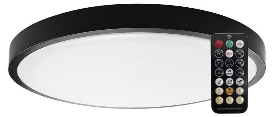LED Solution Plano Inbouw LED-armatuur, Rond, Zwart, 420 mm, 36W, IP44, met bewegingssensor en afstandsbediening