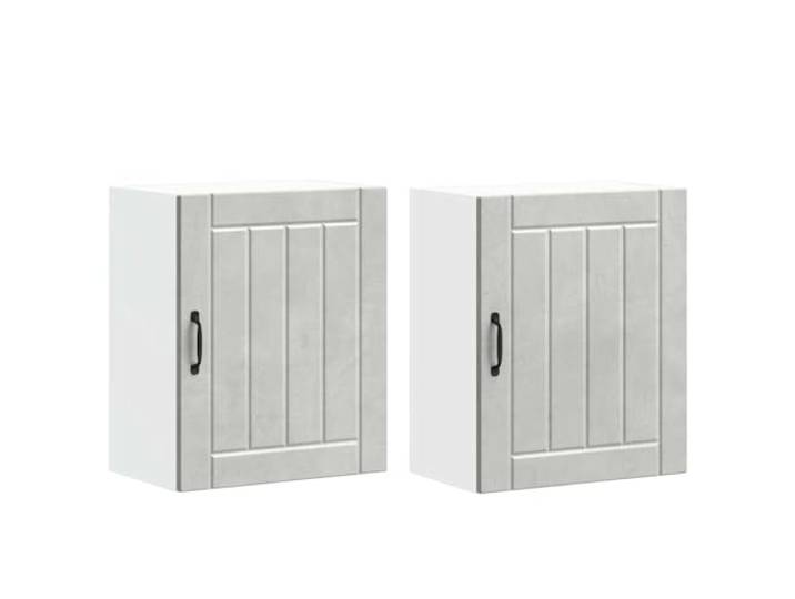 HKTMGDNG 2er Set Küchen-Hängeschrank Lucca Betongrau 50x31x60 cm Zwei Hängeschränke aus Holzwerkstoff bieten Platz für Geschirr und Küchenutensilien in Flur, Wohn- oder Esszimmer.