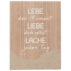 Boltze Schild Lebe den Moment, 30,00 x 3,00 x 40,00 cm