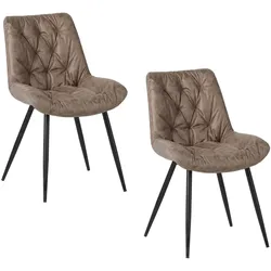 HTI-Living, Stühle, Esszimmerstuhl Antikhellbraun (2x)